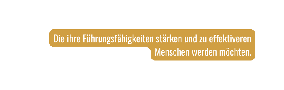 Die ihre Führungsfähigkeiten stärken und zu effektiveren Menschen werden möchten