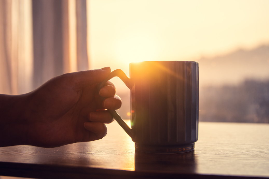 Enjoyment with cup of coffee